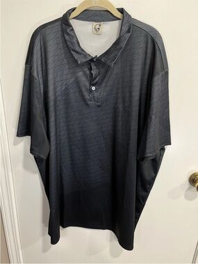 Men's Black Textured Polo by (Unknown Brand)